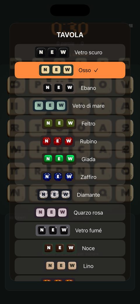 Scegliere una tavola: vetro scuro, osso, ebano, vetro di mare e altre